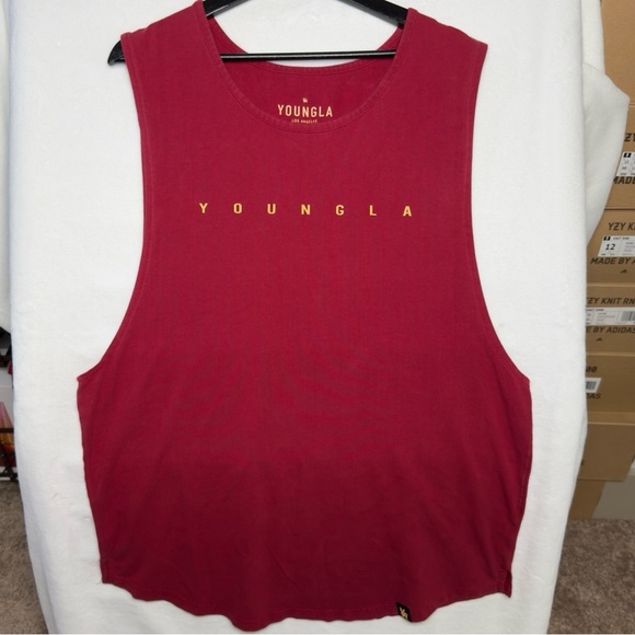 YOUNGLA Red Drop-Cut Muscle Tank (XXL) - Picture 3 of 8